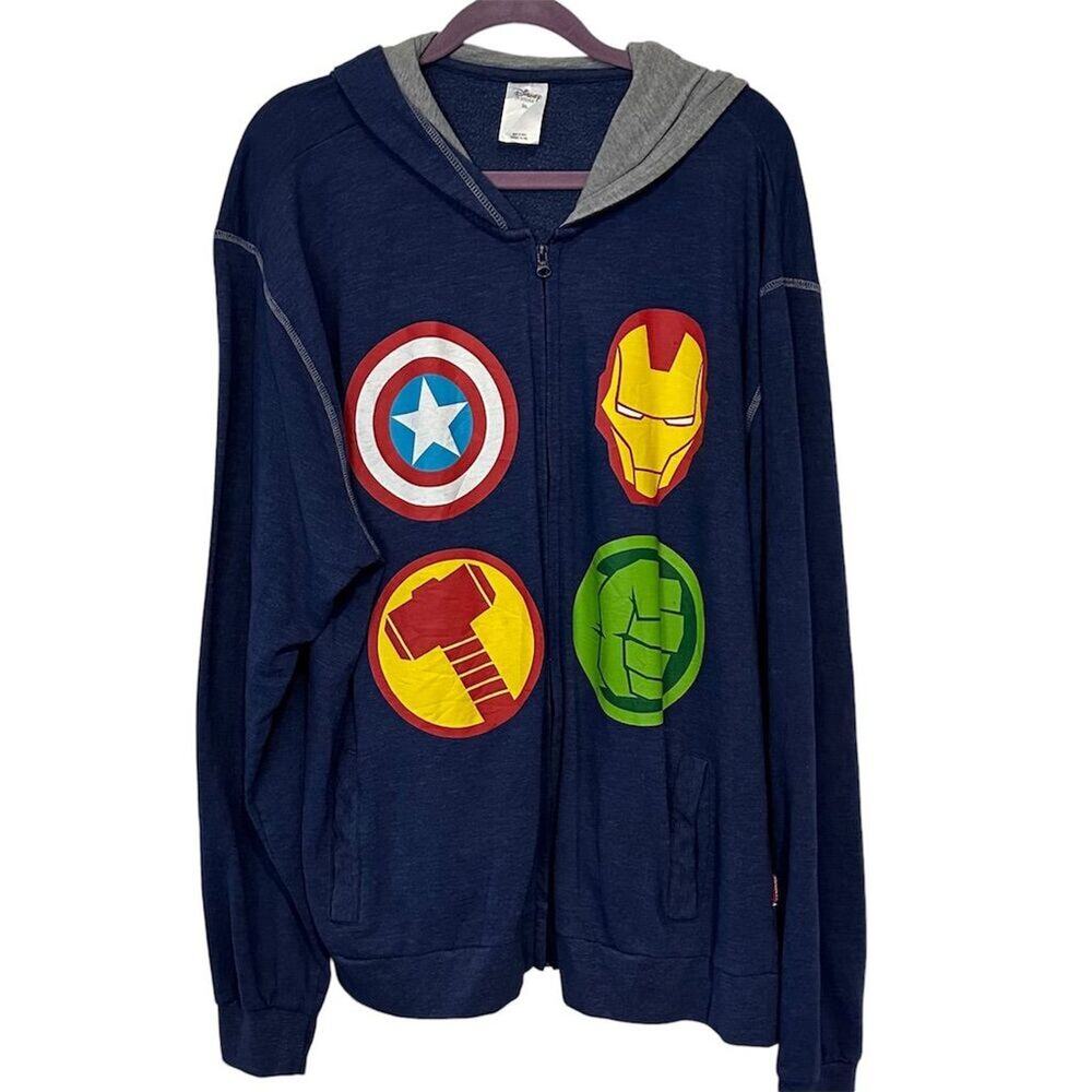 Disney Marvel Avengers Unisex 2XL‎ Hoodie Sweatshirt Full Zip Multicolor
